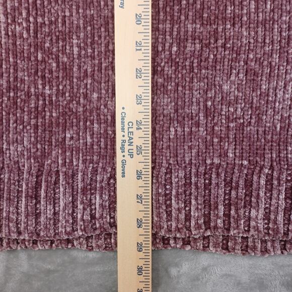 ORVIS Chenille Sweater Womens XXL Mauve Pink Chunky Cozy V-neck Pullover Soft - Picture 9 of 11
